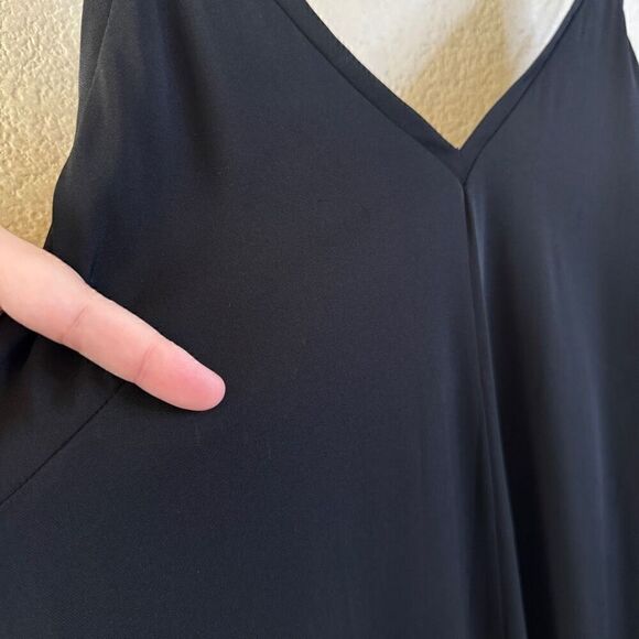 AYR Black Niche Silk Maxi Dress with Belt Size Medium Spaghetti Strap V-Neck - Picture 12 of 15